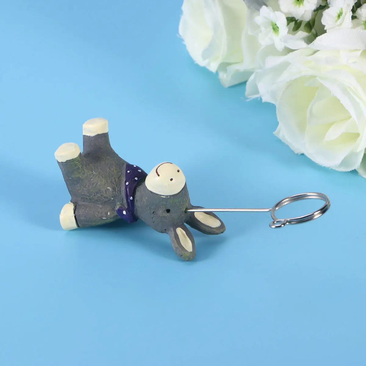 Dark Gray Resin Cartoon Note Holder Animal Photo Clip Desktop Ornament for Office Tasks Table Number Display Wedding Reception