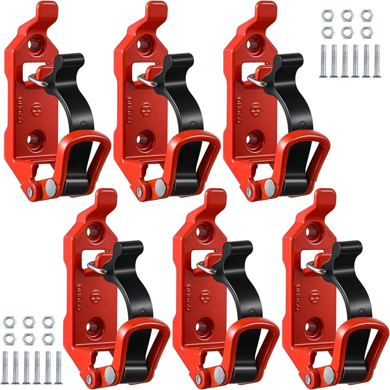 6 PCS Shovel Holder For Car Roof Rack Ax Holder Kit Roof Rack Red Metal For Truck Boat Militaryequipment And Tools