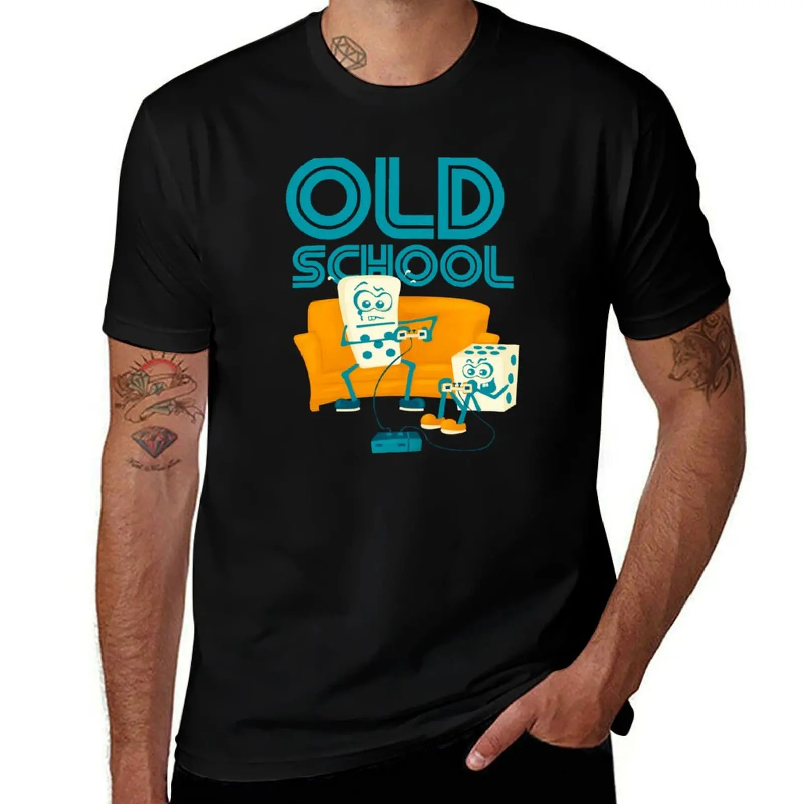 Old school games friends T-Shirt quick drying basketball graphic tees customs plus size tops mens graphic t-shirts pack