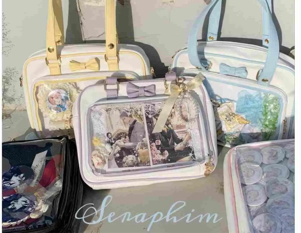 Y2K Nette Schleife Ita Tasche Mädchen Transparente Umhängetasche Frauen Mode Umhängetasche Messenger Tasche Ladys DIY Abzeichen Tote Tasche Lolita Handtasche – Detail 3