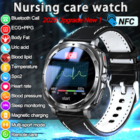 2025 Nursing Health Smart Watch Men ECG Heart Rate Uric Acid Blood fat Blood pressure Body analysis Heart rate Call Smartwatch