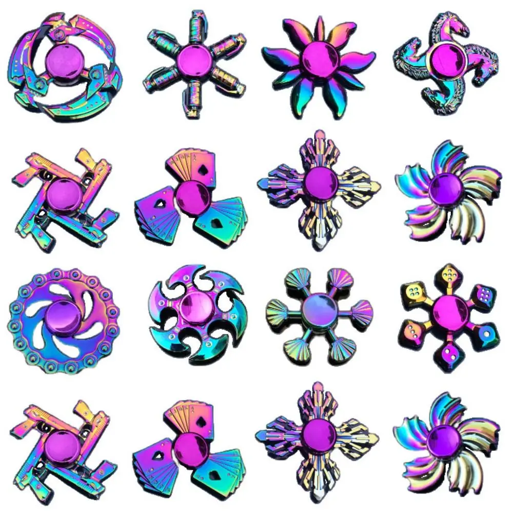 Asas de dragão mão girador baixo ruído liga metal arco-íris dedo girador alta velocidade anti pressão ponta do dedo giroscópio presente aniversário