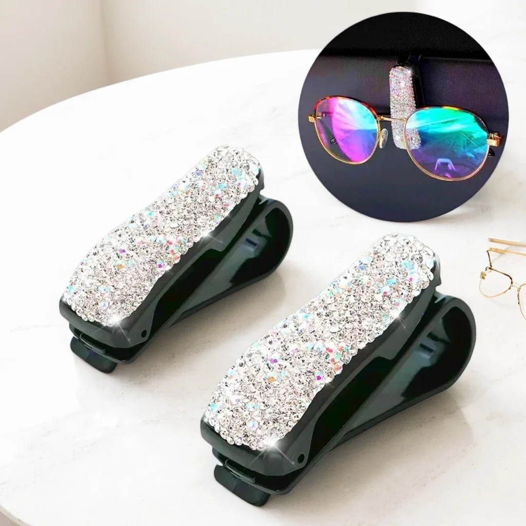 

Зажим для автомобильного солнцезащитного козырька с искусственным бриллиантом - стильный органайзер для салона автомобиля