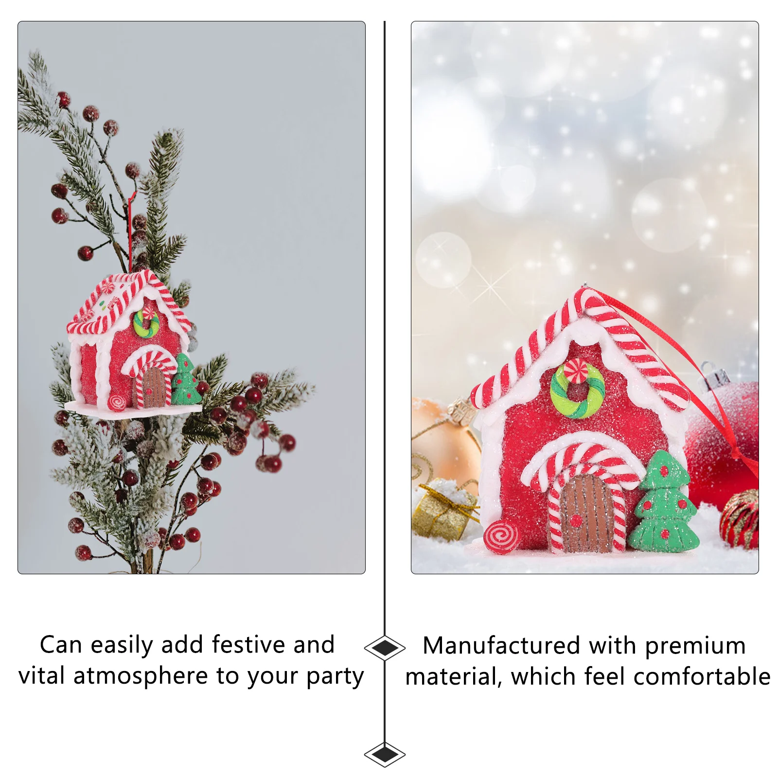 

1Pcs Christmas Hanging Mini House Decor Festive Pendant Ornament Premium Quality Wear-Resistant Holiday Home Garden Tree