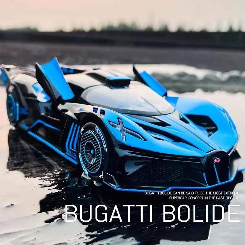 1:24 Bugatti Bolide Supercar Alloy Model Car Toy Diecasts Metal Casting Sound and Light Car Toys For Children Vehicle