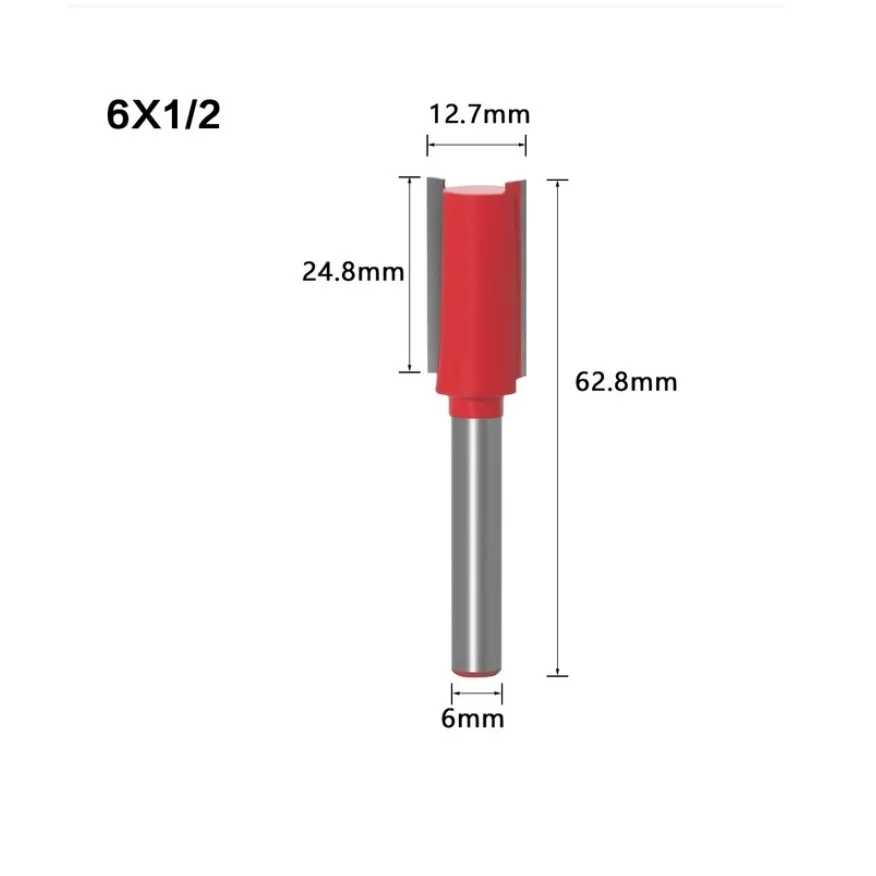 Milling Cutter Router Bit Hand Making YG8 Carbide Tip 6MM Shank Single Double Flute Straight Equipment Brand New