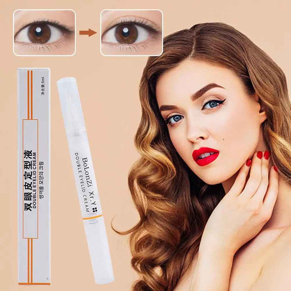 Ooglid Crème Pen Onzichtbare Dubbele Vouw Ooglid Pasta Make-Up Oog Streep Lift Tool Zelfklevend Natuurlijk Tape Beige Clear S1v2