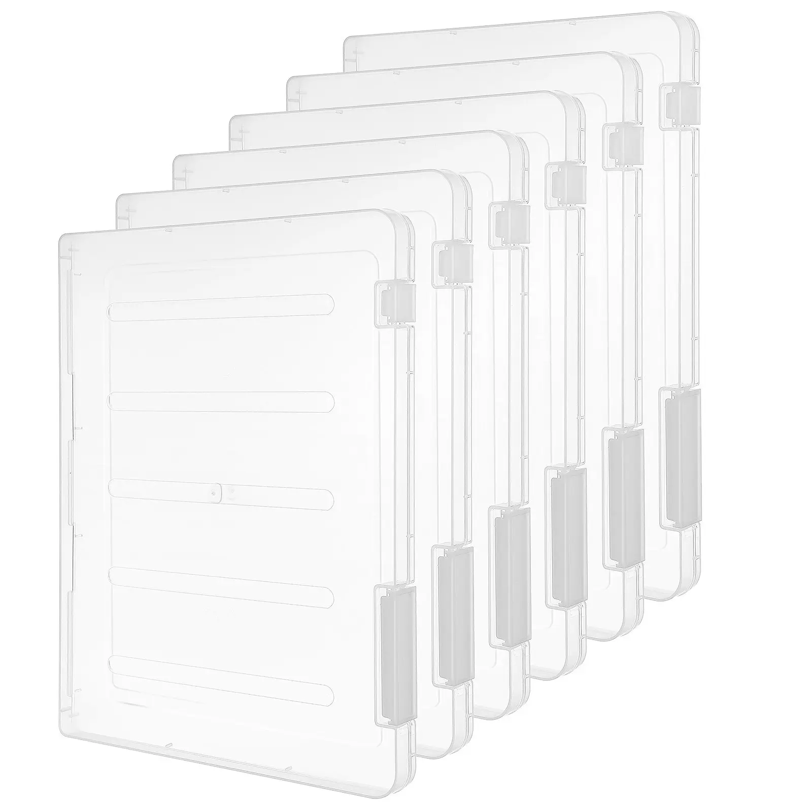 

6Pcs Transparent Document Organizer Box Clear Plastic A4 File Storage Container for Papers Stationery Coloring Book Scrapbook