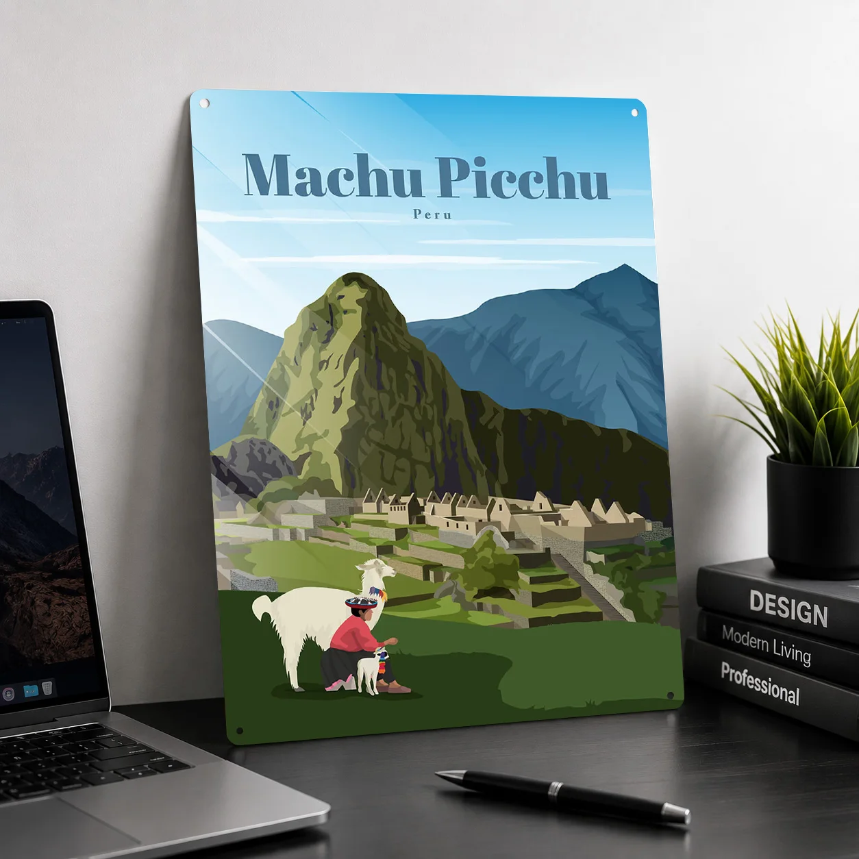Travel to Machu Picchu Personalized 3D Textured Metal Poster Wall Art Vintage Tin Signs for Living Room Decorations Custom Plate