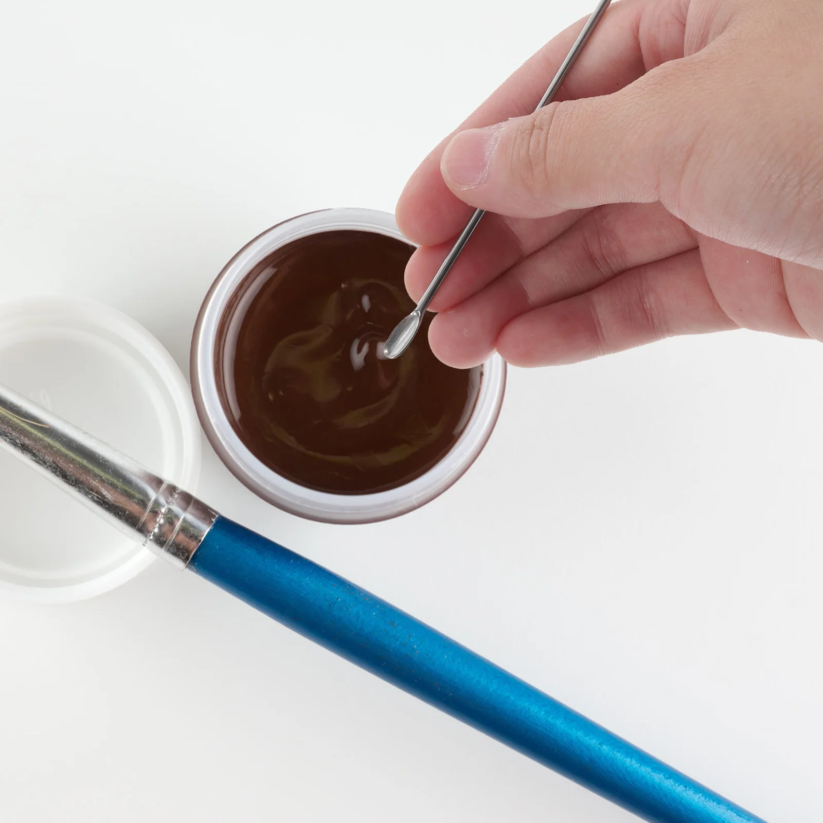 

3pcs Metal Stirring Ink Mixer Tattooing Tools for Mixing Pigment Liquid Brow Powder Red Transparent Pink Reusable