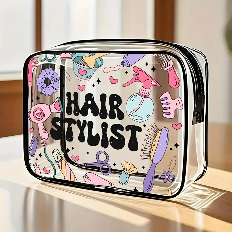 1 unidade Bolsa Transparente Impermeável para Praia, Maquiagem e Higiene Pessoal, Organizador de Viagem para Estádio, Presente de Formatura Feminino