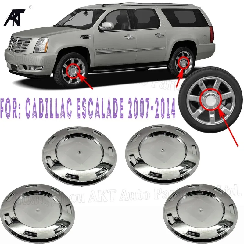 4pcs  Chrome Car Wheel Center Hub Caps 7 Spoke 20.32cm Diameter SPOKE for CADILLAC ESCALADE 2007-2014 Car Accessories 9596649