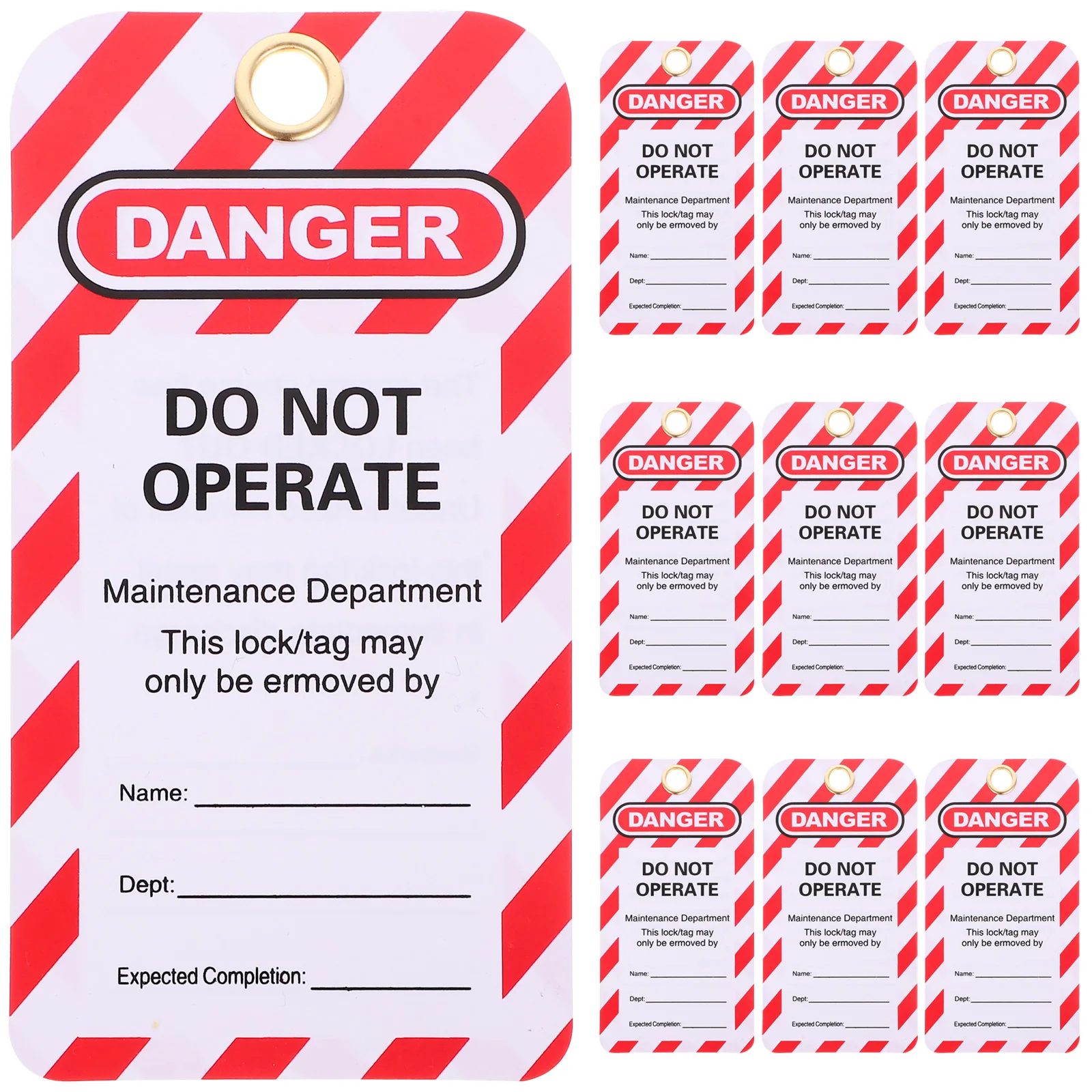 

10pcs Safety Warning Tags Bright Colors Clear Text Effective Reminders Suitable Locations Hazardous Requirements