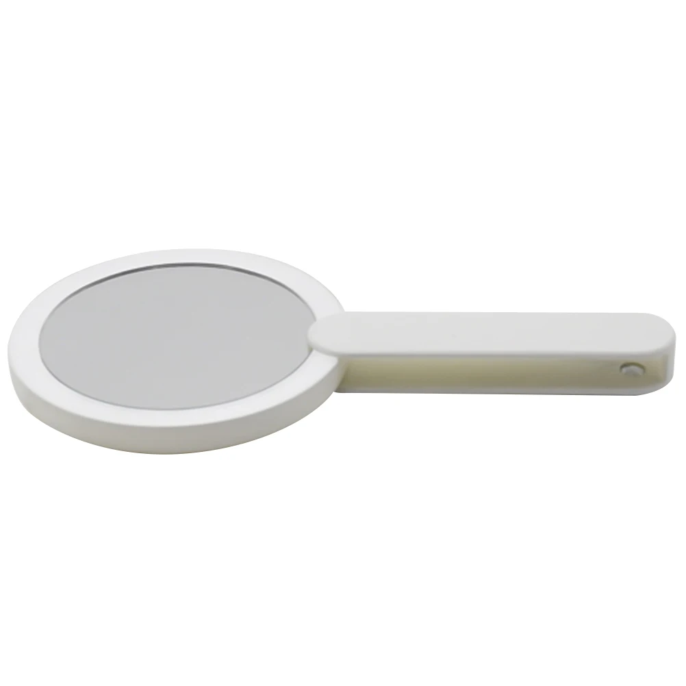

1pc Portable Handheld LED Mirror High-Quality ABS Silver Mini Makeup Vanity Mirrors Travel Clear HD Reflective Surface Practical
