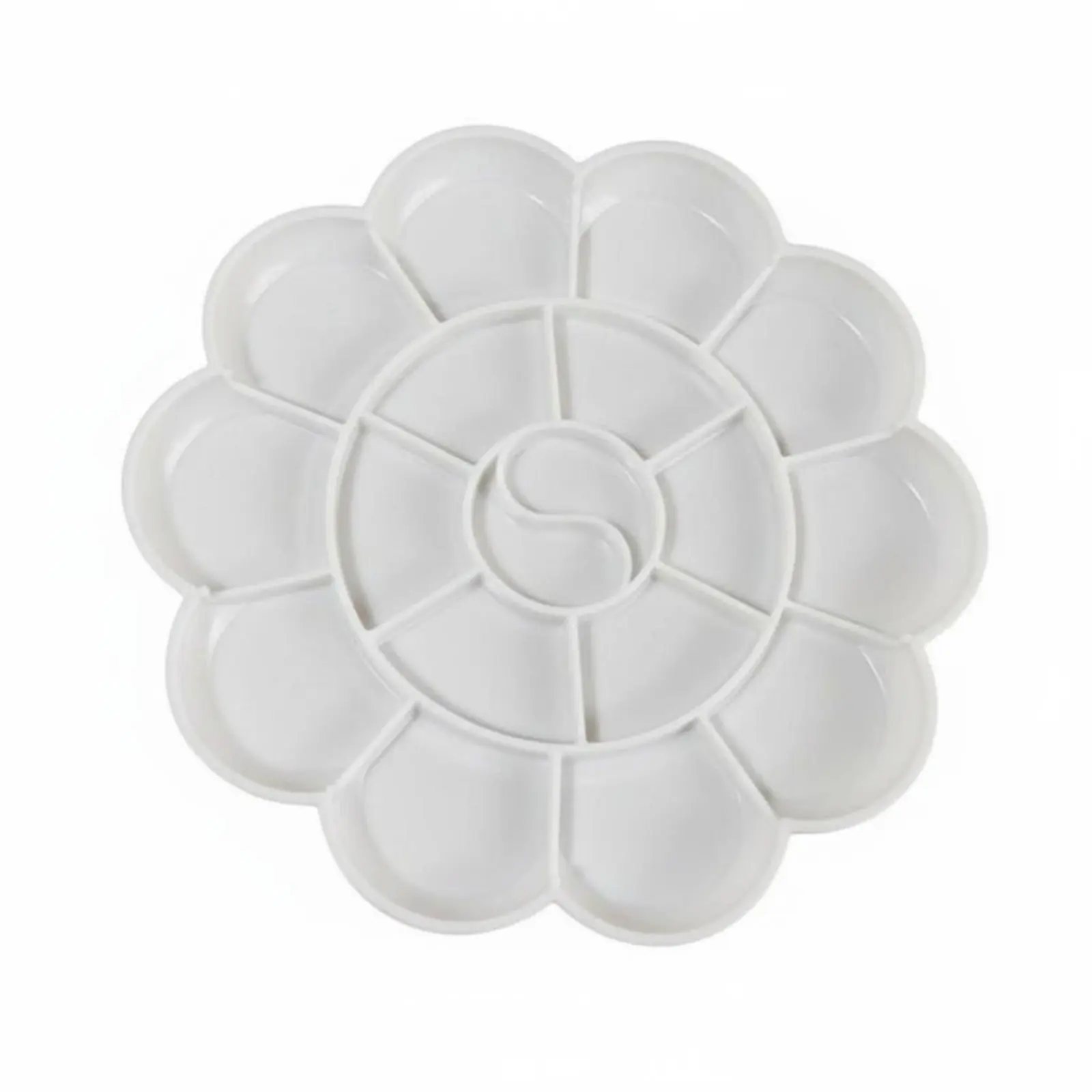 Flower-Shaped Palette Multi-Compartment Design Flower-Shaped Color Dish Stackable Lightweight for Hobbyists, Kids, Studio