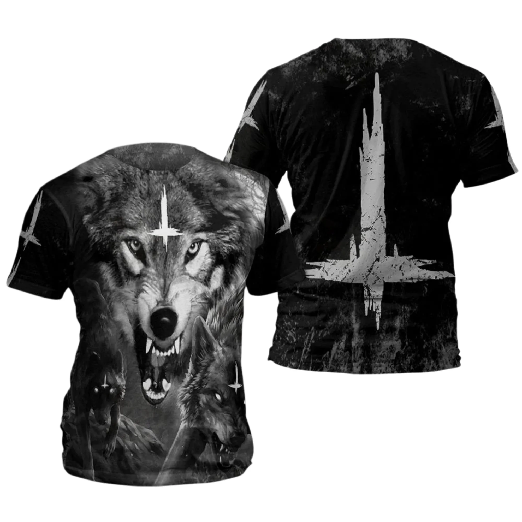 Wolf 3D All Over Printed T Shirts Tee Tops shirts Unisex Tshirt Summer Unisex T-shirt
