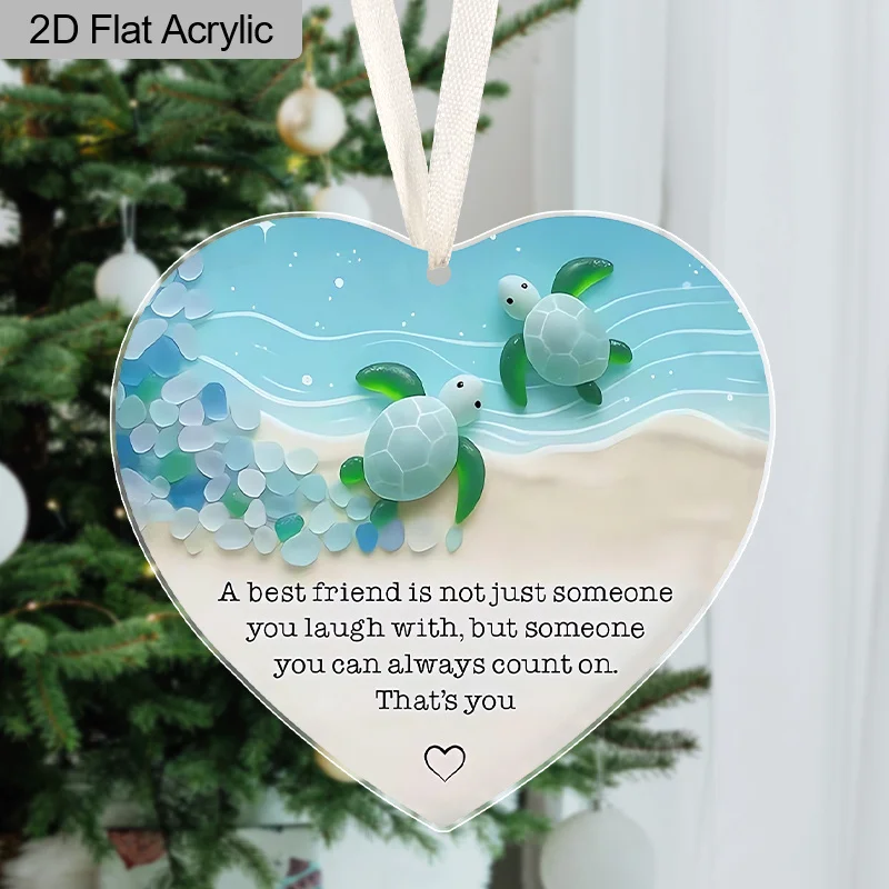 

2D flat-1 ceramic sea wind turtle friend-themed Christmas decorative sign,wall-mounted, suitable for family and friends