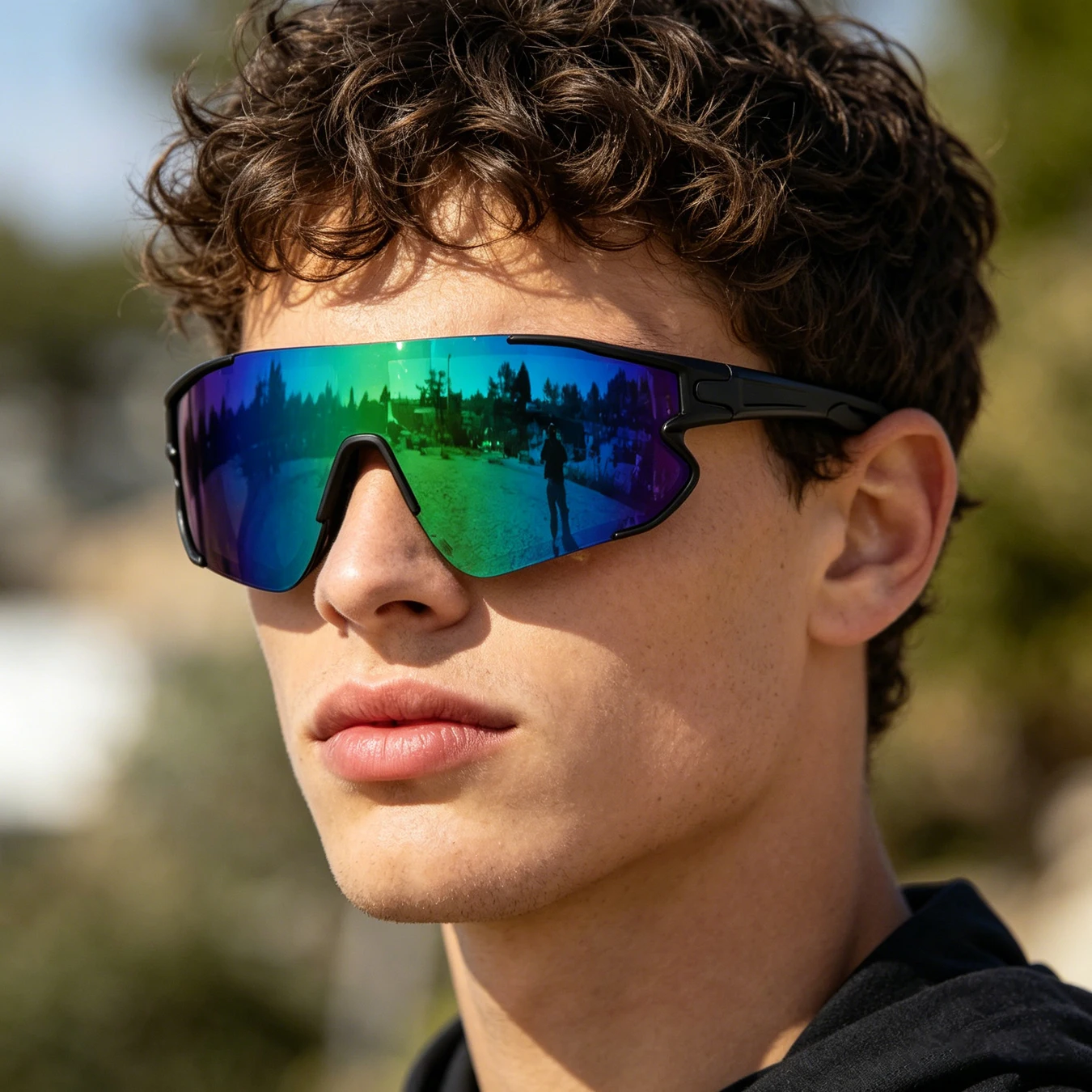 Unisex Winddichte Angelbrille Outdoor-Sport Fahrrad Rennrad Bergsteigen Fahrbrille Schutzbrille