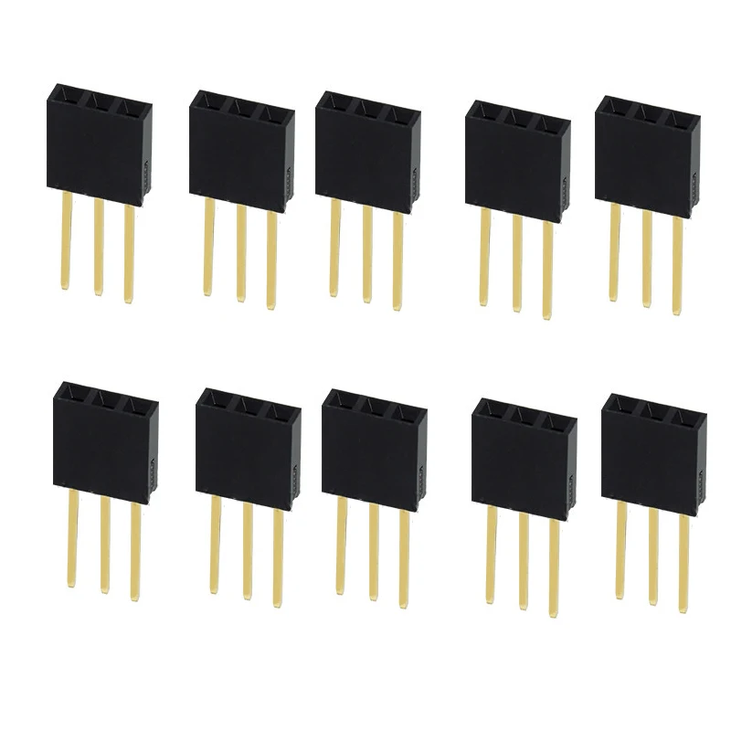10 Stück 2,54mm Rastermaß Gerade Stiftleiste Steckverbinder 1x6/1x8/1x10/1x15/1x20/1x40 2x6/2x8/2x10/2x20 Einreihig/Zweireihig PC