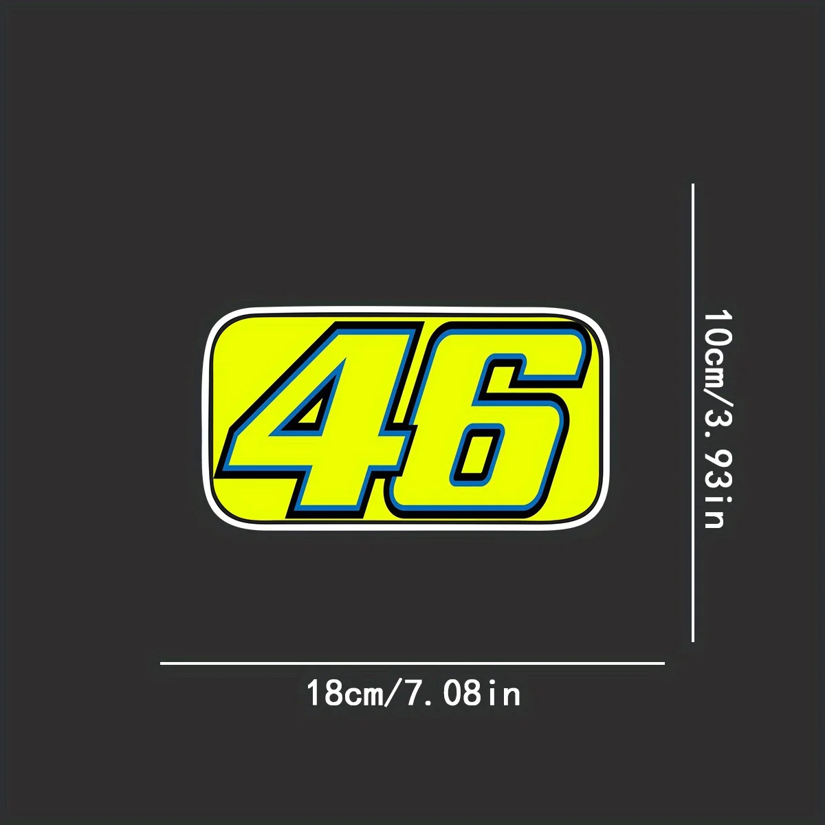 1PC Fluorescent Yellow Racing Number 46 Stickers Waterproof Vinyl Decal for Car Motorcycle Helmet Decor