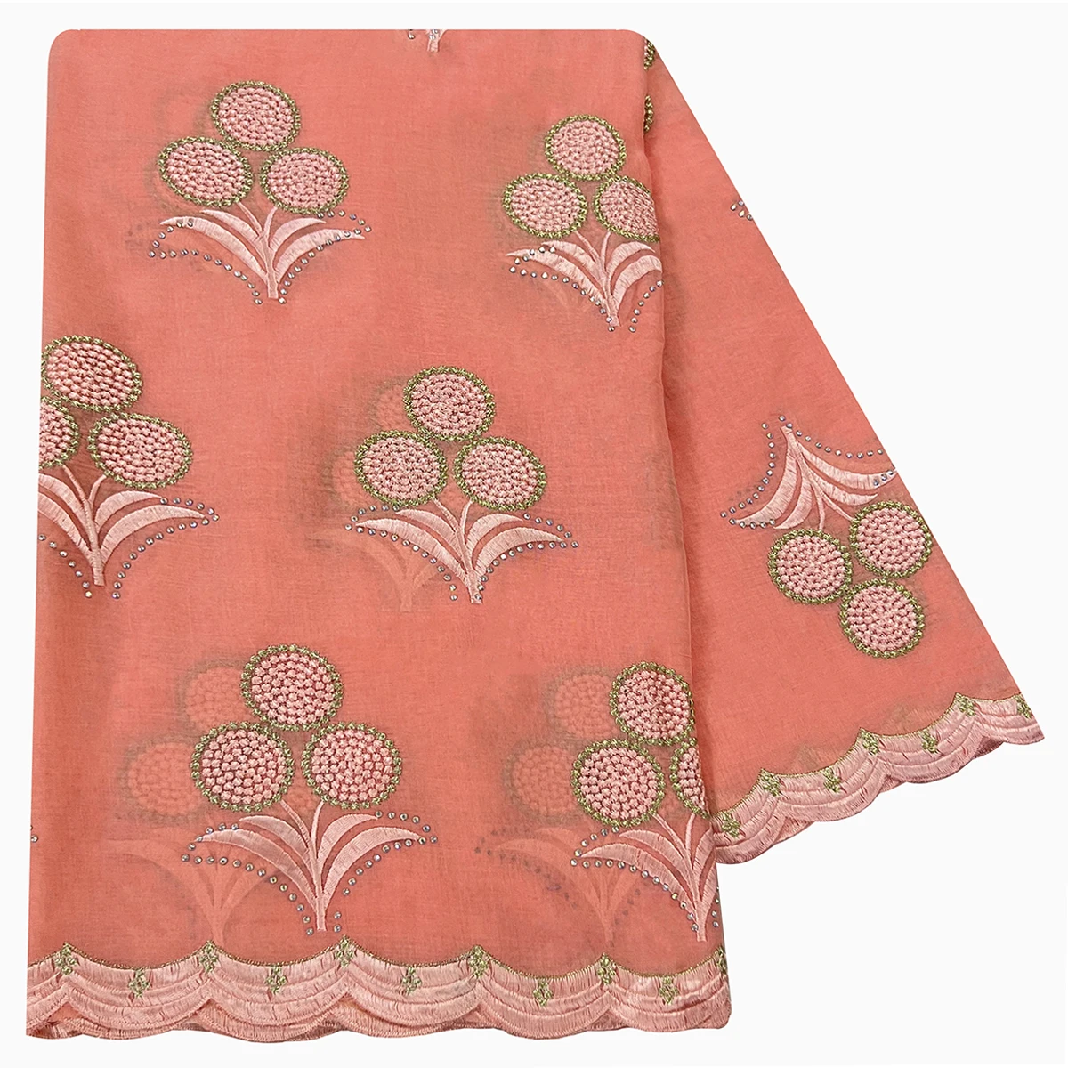 

African Women Hijab Muslim Scarf High Quality 100% Cotton Fabric Rayon Cotton Thread Eembroidered Scarf Dubai Excellent Style