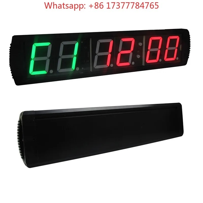 Gym Fitness Programmable Interval Timer, 4 Inch Digital LED Display Remote Control Countdown Wall Clock Stopwatch