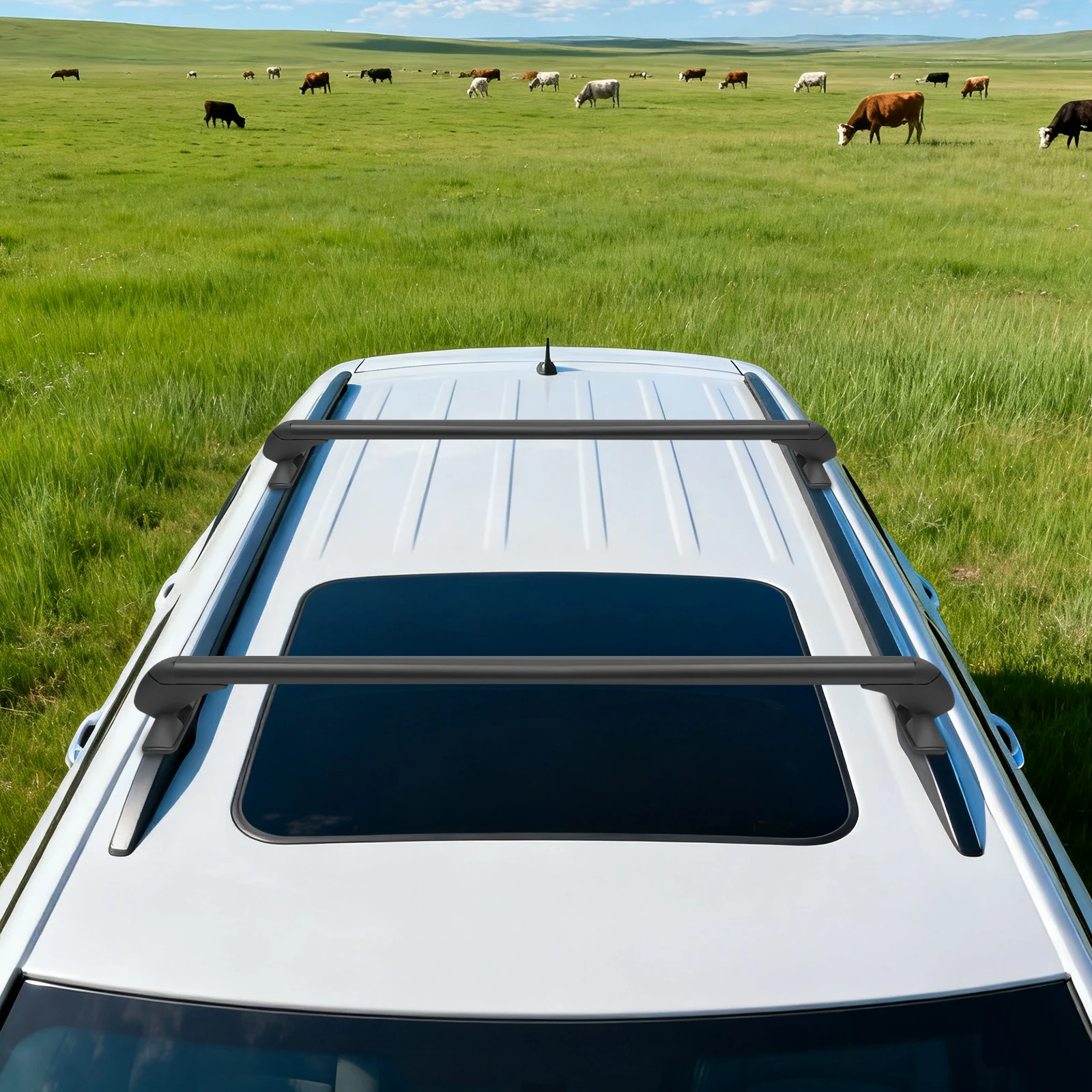 

39.37in Roof Rack Cross Bar Universal Car Top Carrier Aluminum Luggage Carrier Universal Car Roof Rack with Lock