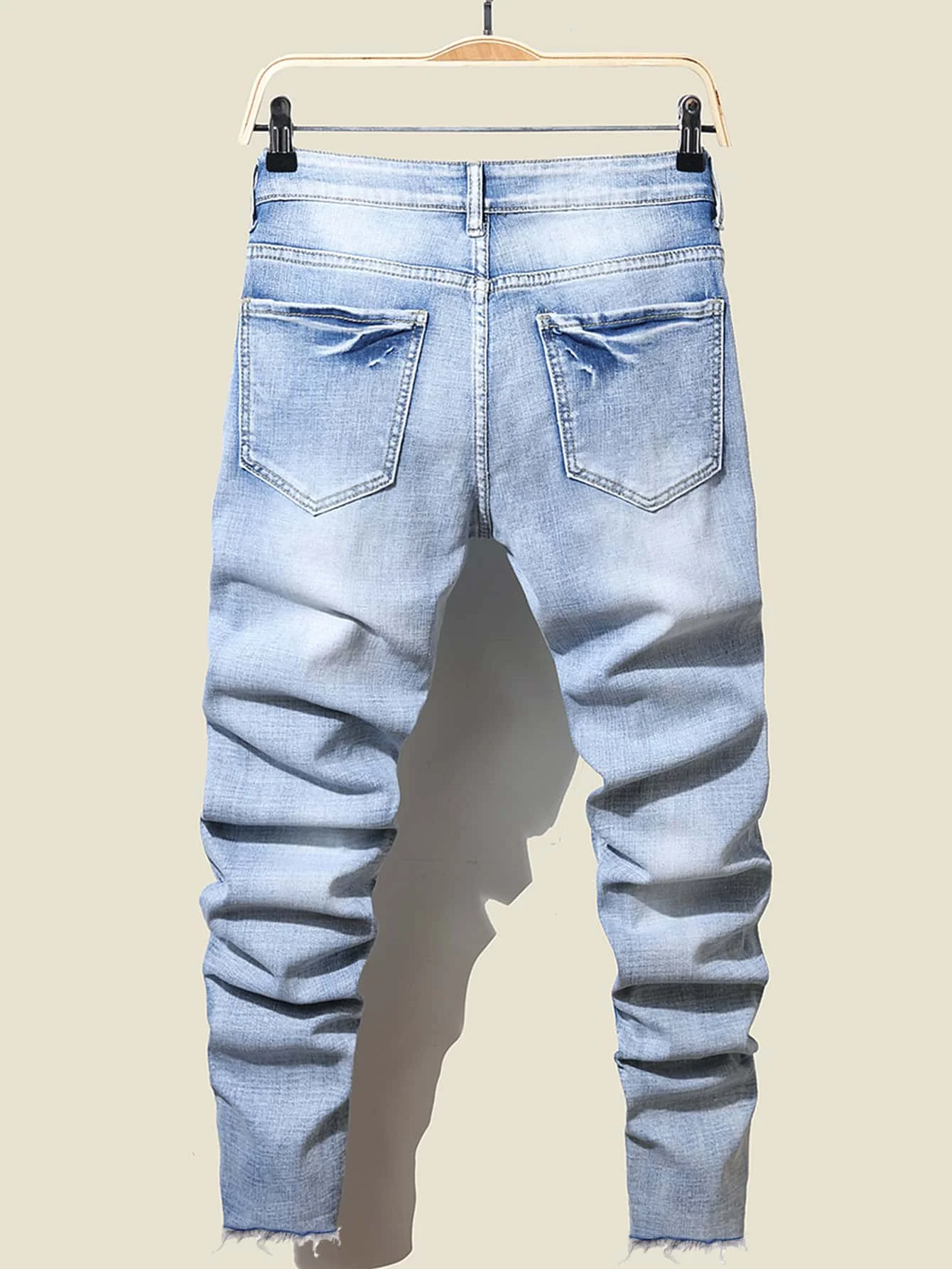 Good Quality Light Blue Skinny Jeans Men Spring Summer Slim Fit Denim Jeans Men Cotton Stretch Denim Pants Cowboy Trousers