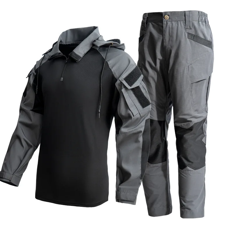 Taktische Cargo-Anzüge T-Shirt und Cargo-Hose Herrenbekleidung Hemden Airsoft Paintball Jagdbekleidung Verschleißfest Outdoor – Detail 3
