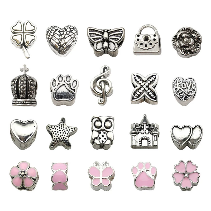 1set Jewerly Making Kit Charm Bracelet Necklaces Present Alloy Beads Set DIY Child Bracelet With Package Bag