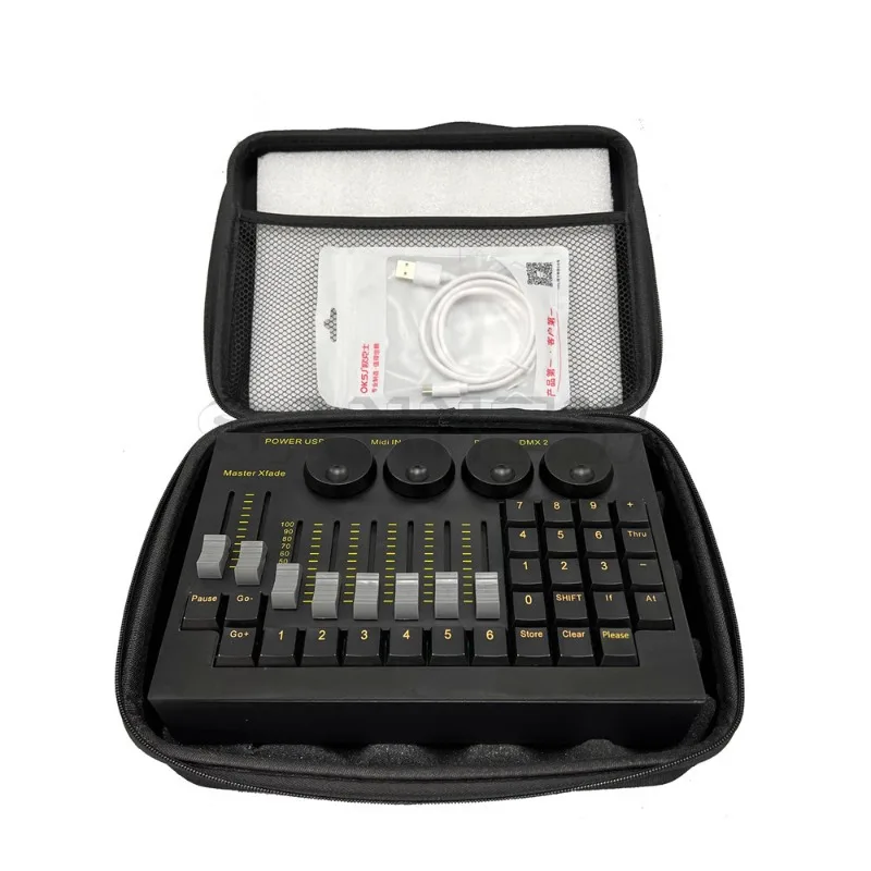 Portable Stage Light Dimming Console, Mini DMX512 Controller for Par Light and Moving Head Beam Light