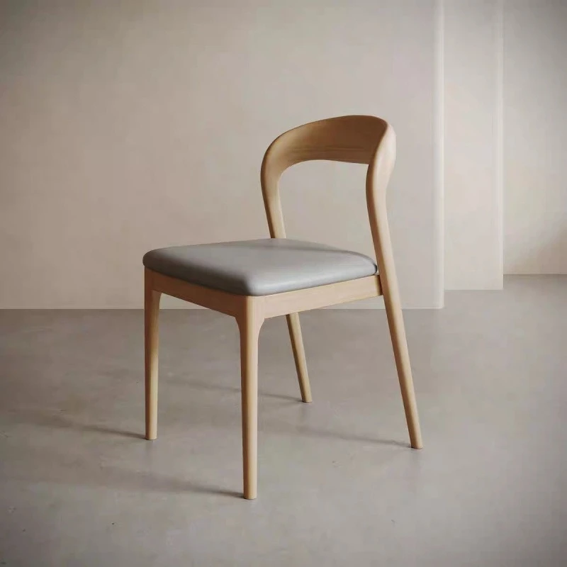 Italian color scheme designer dining chair solid wood chair household simple dining table chair with backrest