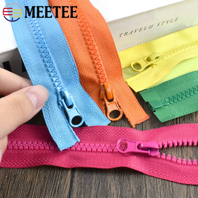 

5Pcs 5# Colored Resin Zippers 40-120cm Open-End Zipper Bag Coat Closure Zip Tape Sewing Zips Repair Kit DIY Garment Accessories