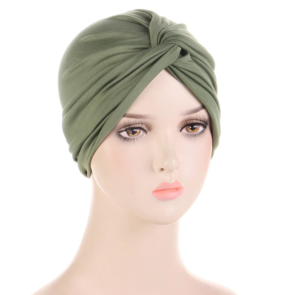 Women Turbans with Braid Decor Sequin Elastic Musilim Hijabs for  Forehead Cross Islamic Women Ramadan Clothing Headwra