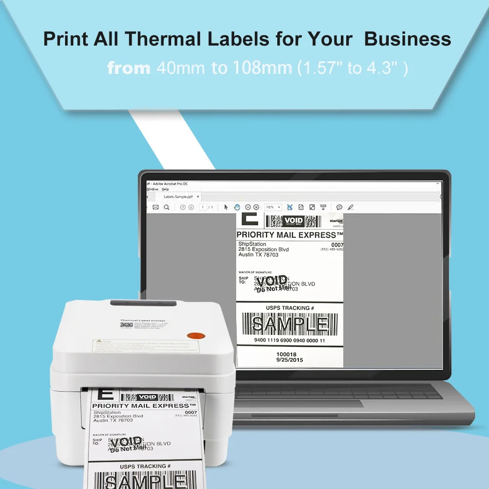 Thermal Barcode Commercial Grade Label Printer Suitable for Printing Labels on Various E-commerce Platforms Supermaket Wholesale