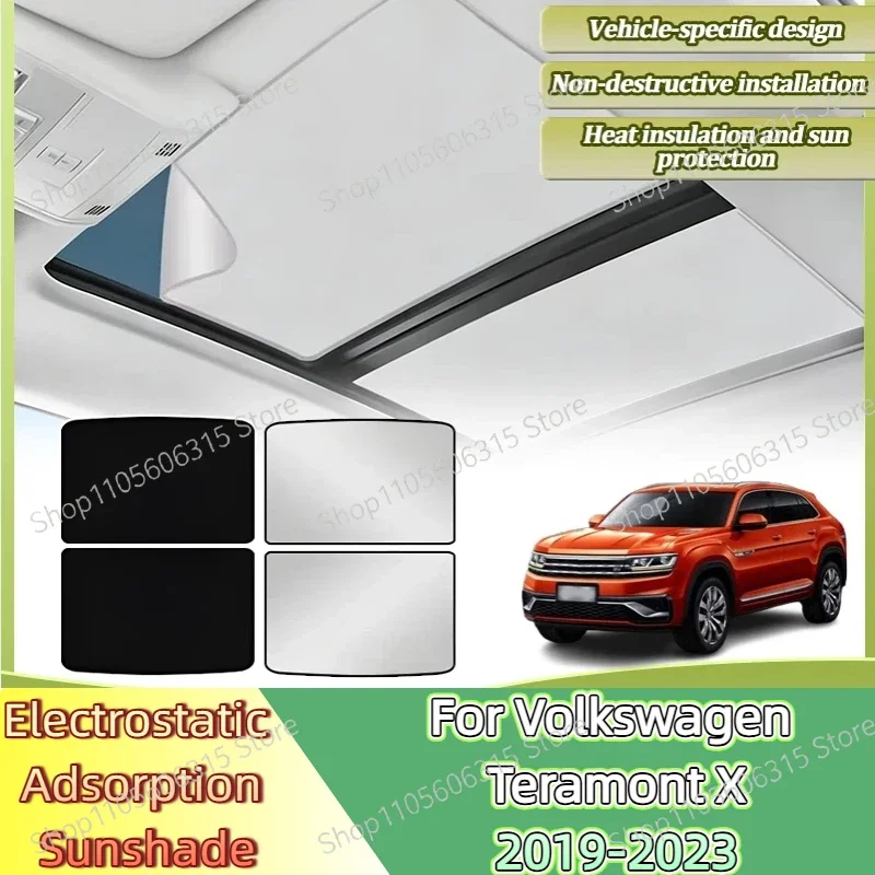 Visor For Volkswagen VW Teramont X 2019~2023 Car Shading Sunroof Thermal Electrostatic Adsorption Skylight Sunshade Accessories