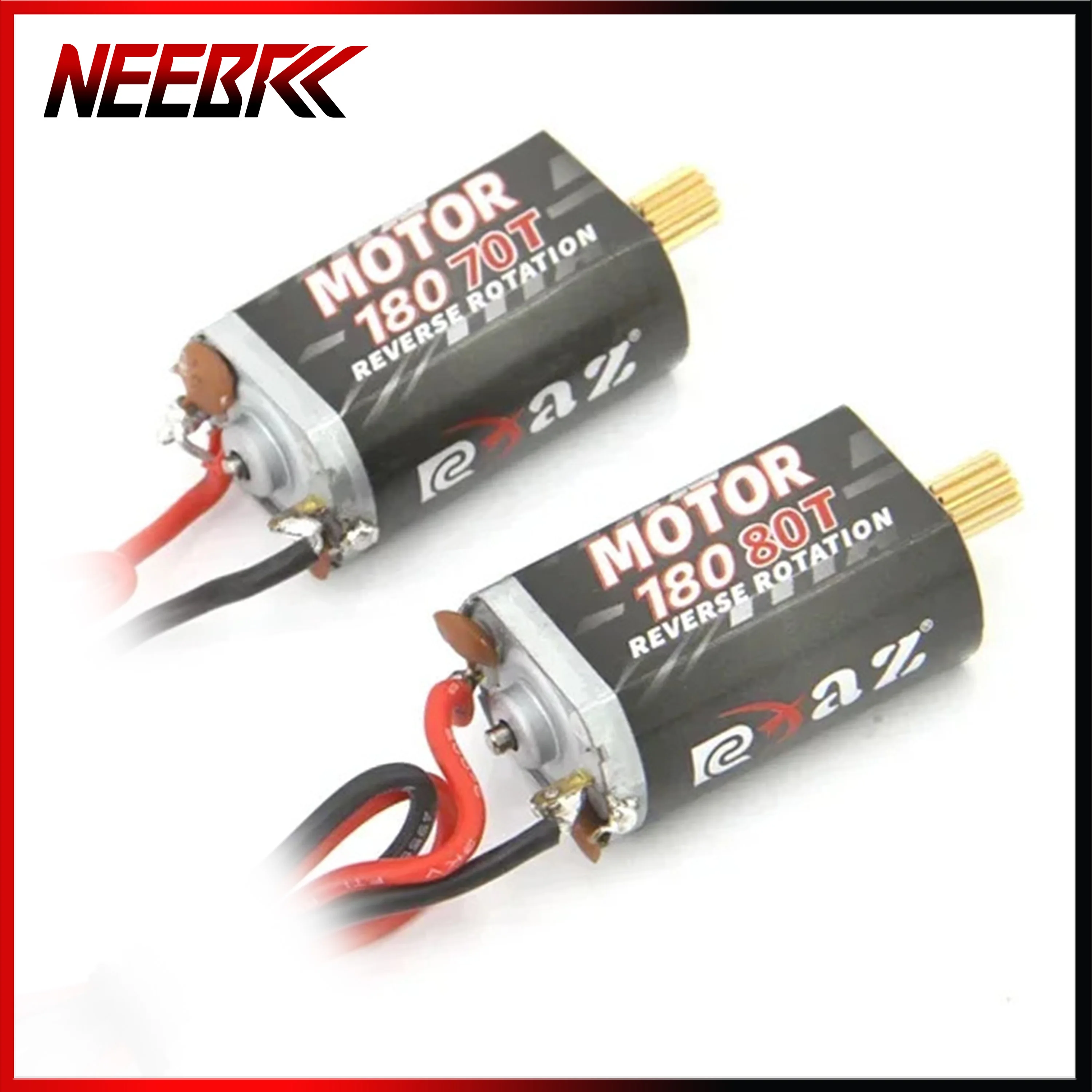 

NEEBRC 180 Brushed Motor 70T 80T with 11T Steel Pinion Gear 7.2V for 1/18 RC Crawler Car Traxxas TRX4M TRX4-M Upgrade Part Toy