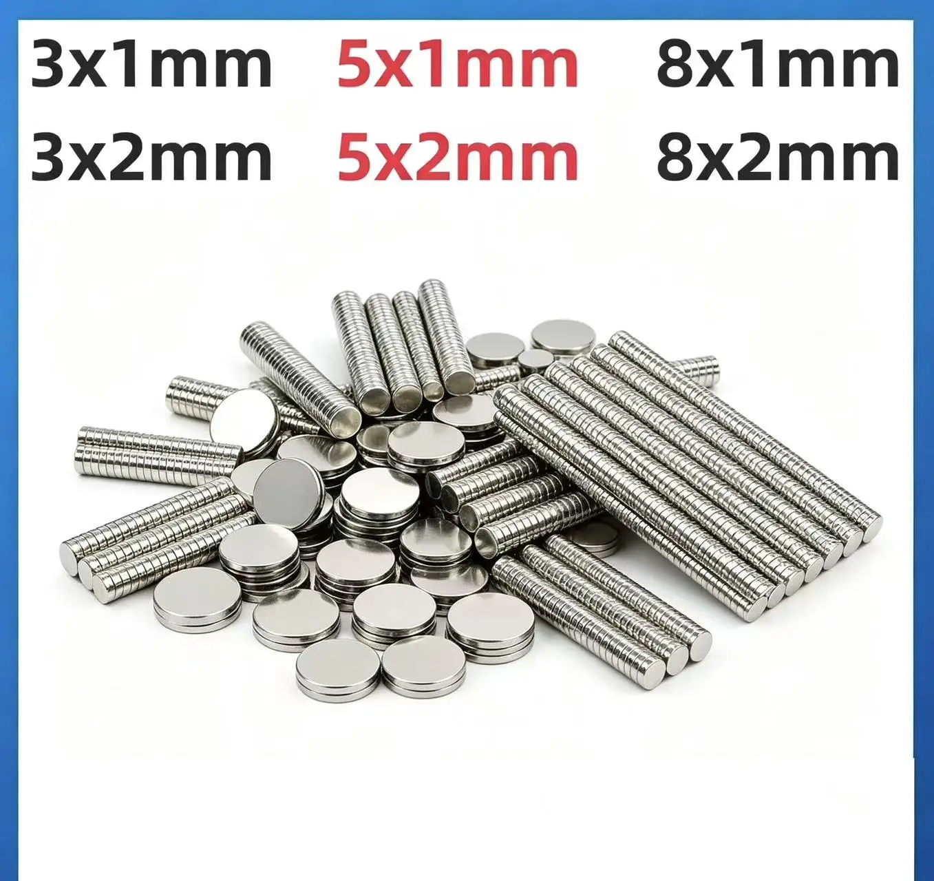Super Powerful Round Neodymium Magnets NdFeB Permanent Strong Magnetic imanes Multi‑Use Refrigerator Ma 3x1 3x2 5x1 5x2 8x1 8x2