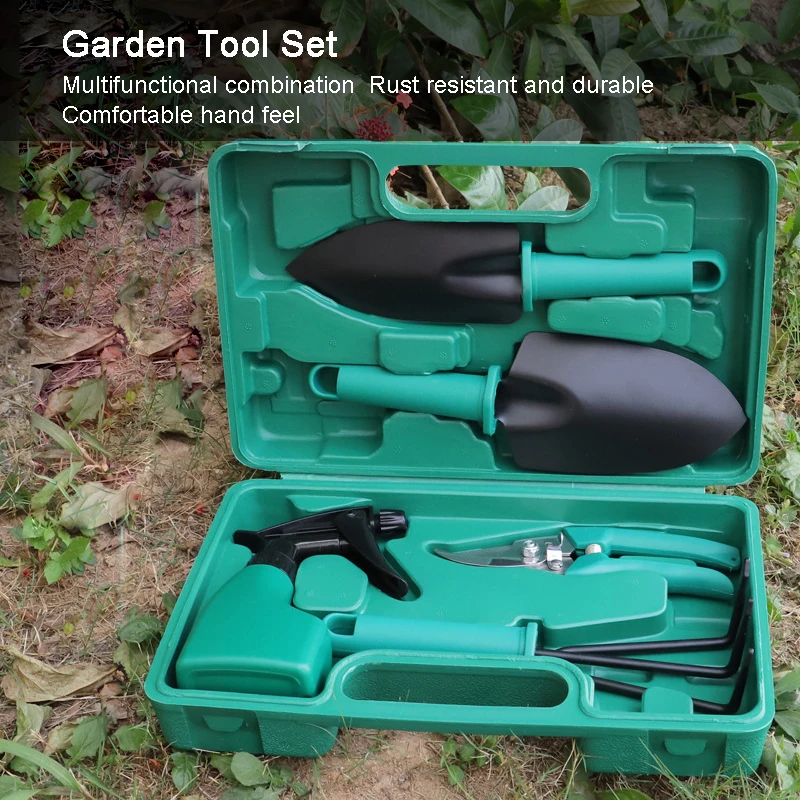 Garden Tool Set, 5-Piece Garden Utensil Sets, Home Gardening And Planting, Vegetables Growing Supplies, Horticultural Shovel Box