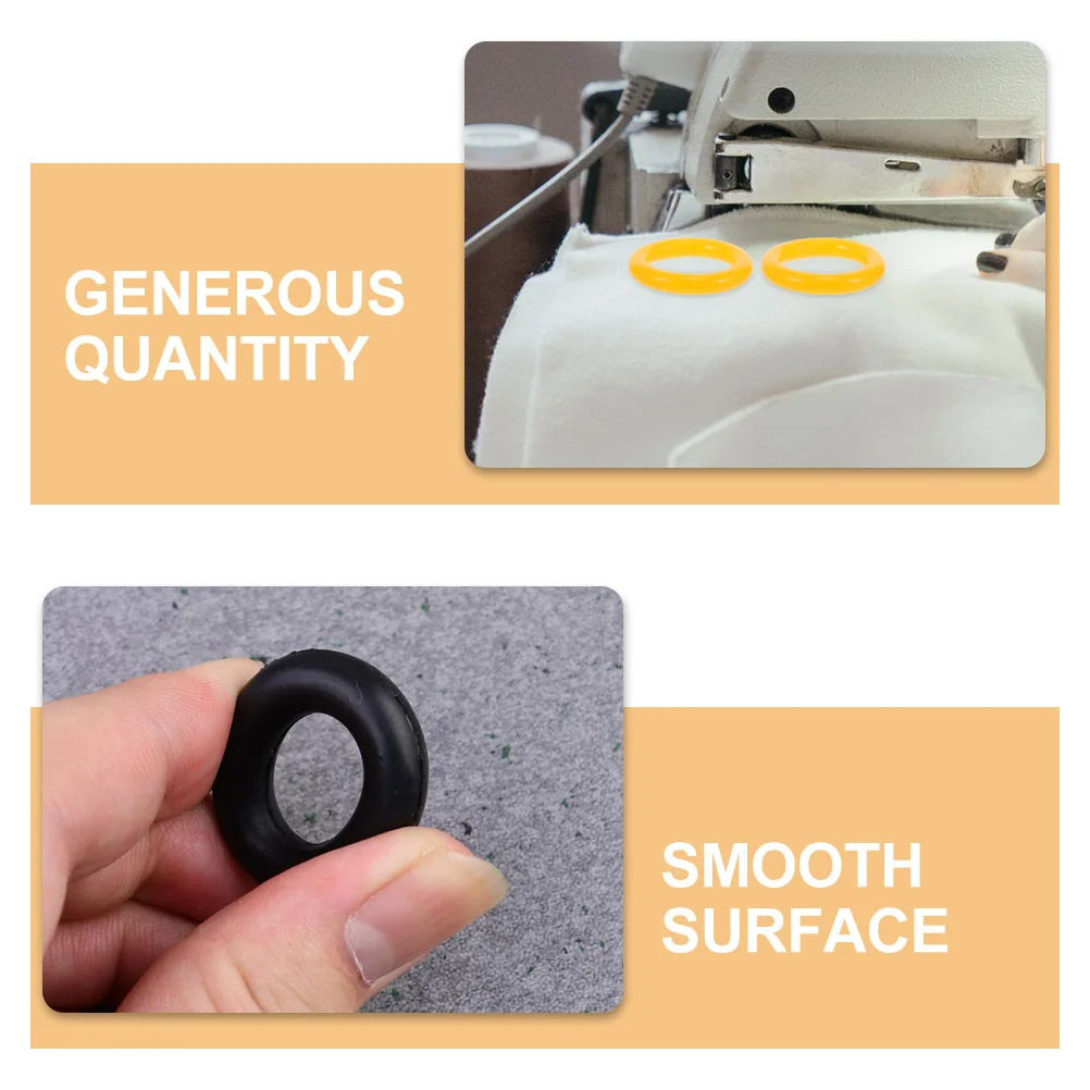 10 Pcs Yellow Black Rubber Bobbin Winder Rings for Sewing Machine Easy Install Thread Backup Friction Wheel Replacement