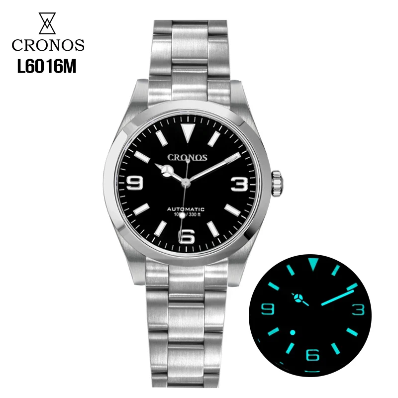 

Cronos Watch For Men 8315 Movement Automatic Mechanical Hand Clock Diver Watch Sapphire Glass Bushed Bracelet 100M waterproof