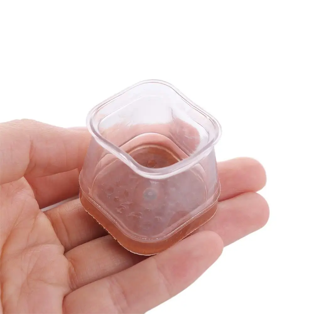 Floor Protectors Chair Leg Cover Non-Slip Square Chair Feet Cover Thickened Reduce Noise Silicone Leg Caps