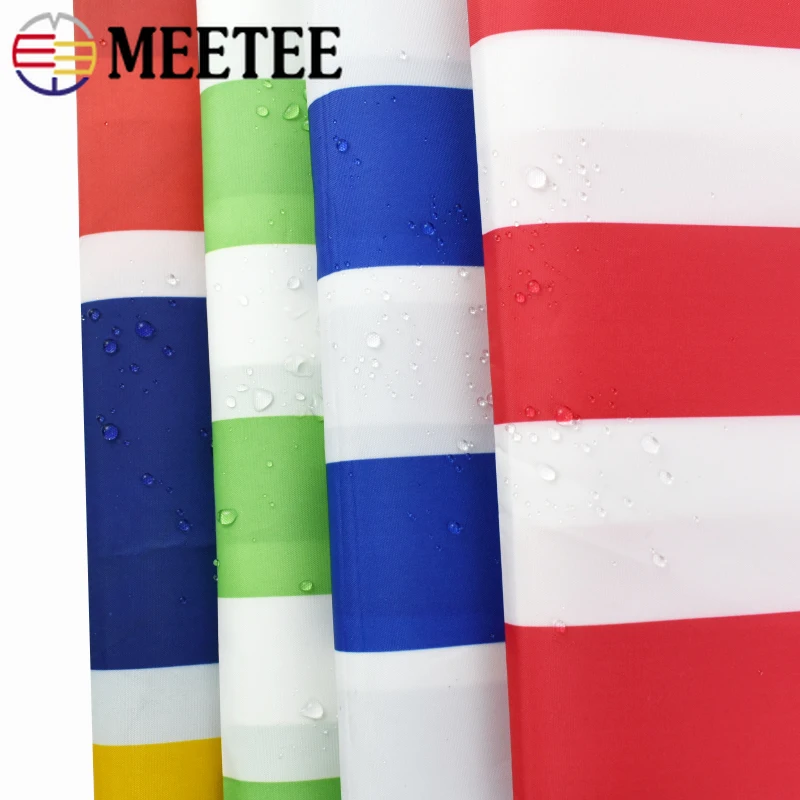 

100/200x150cm Meetee 210D Polyester Waterproof Fabric Stripe Oxford Cloth Sunscreen Rain Awning Beach DIY Material Accessories