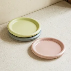 Macaron Color Plate Small Fresh Ceramic Round Plate Breakfast Plate Salad Plate Fruit Plate Dinner Plate Western Food Plate