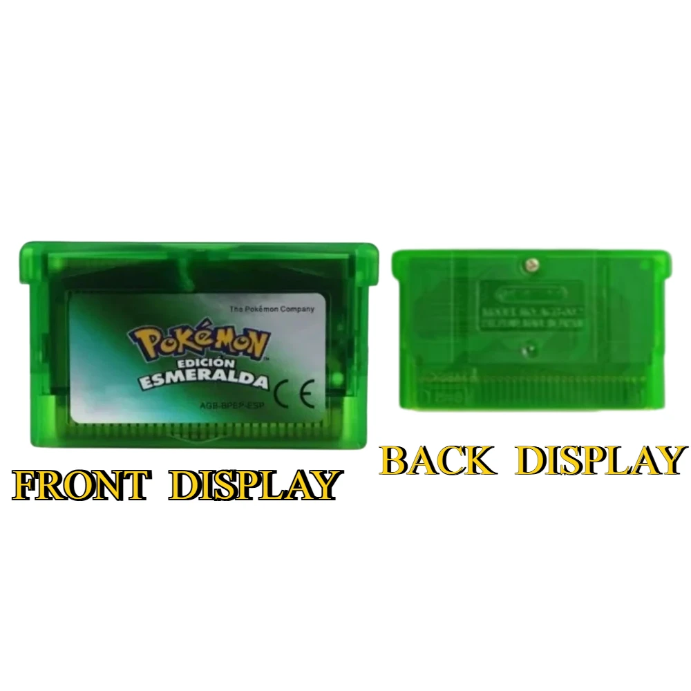 España GBA Game Pokemon Series 32 Bit Video Game Cartridge Console Card Pokemon Emerald FireRed Ruby LeafGreen Sapphire ESP view 6