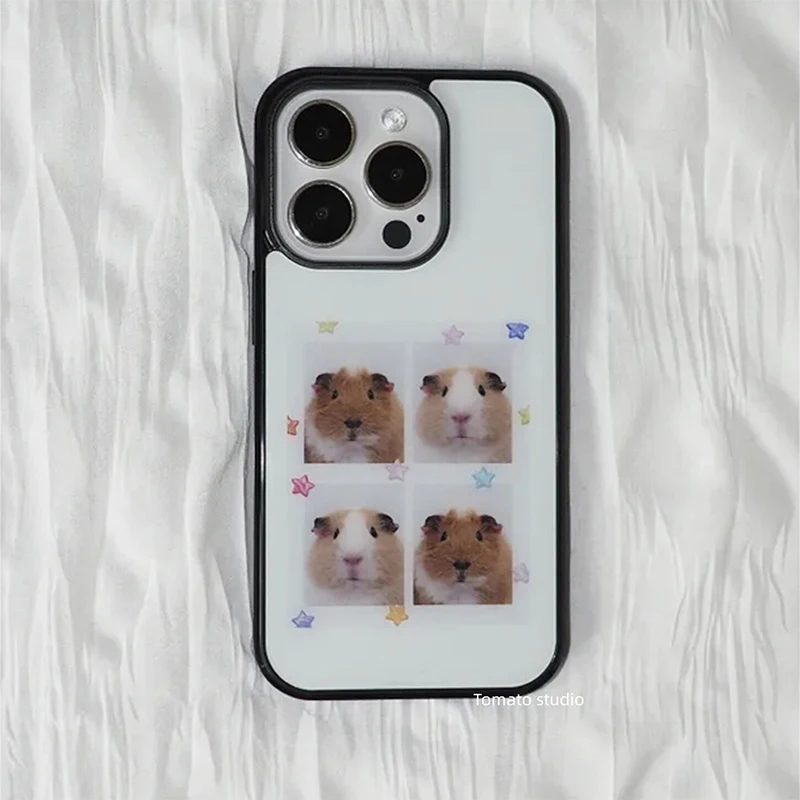 Funda de silicona a prueba de golpes con diseño de cabeza de conejillo de indias coreano para iPhone 17 Air 16 Pro Max 15 14 Plus 13 12 11