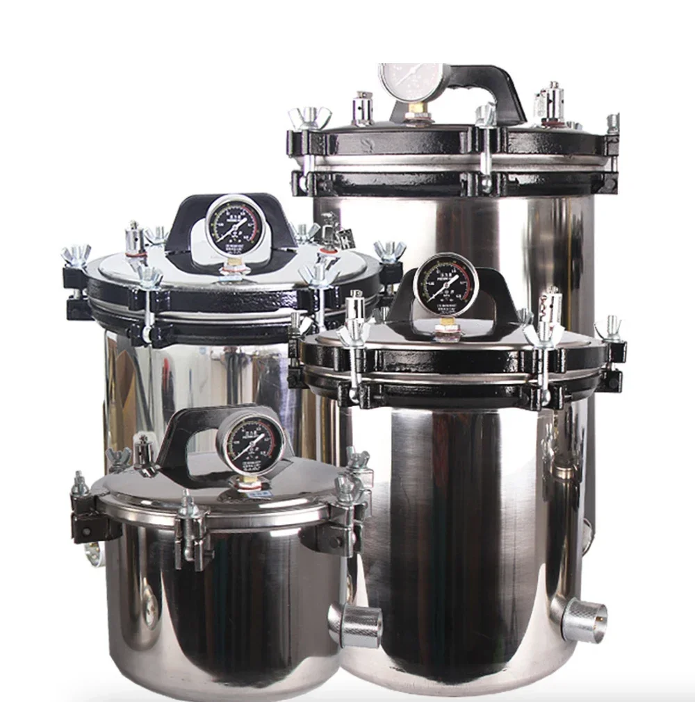 

A- For 8L/18L/24L Portable Stainless Steel Heating Autoclave High Pressure Sterilizer Sterilization Pot Pressure Steam 70-106kpa