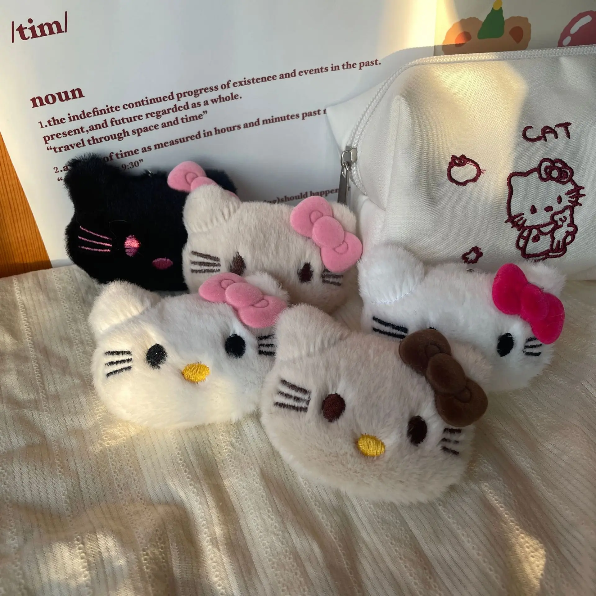 

Мультяшный кавайный бант Sanrio Hello Kitty, плюшевый брелок для творчества, студенческий рюкзак с девичьим сердечком, орнамент, подарки на день рождения для девочек