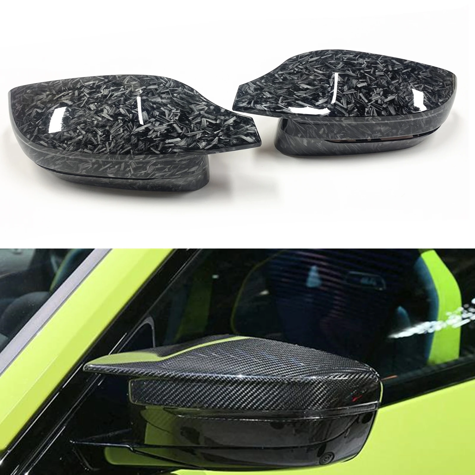 

2PCS Left Drive Car Mirror Cover Exterior Rear View Case Shell Cap For BMW 3 Series G20 G30 2019 2020 2021