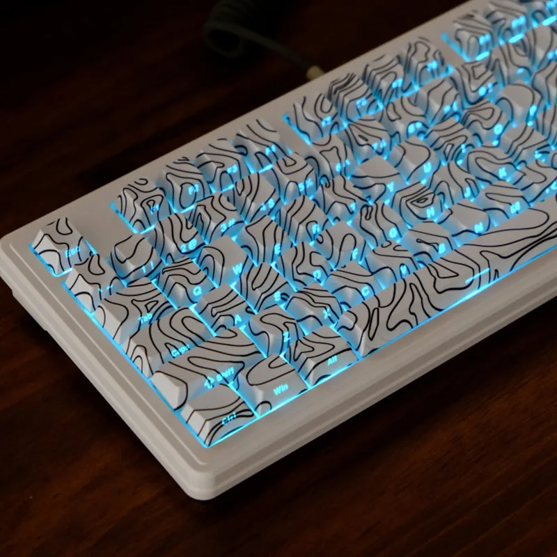 

KBCaps Contour Line Side light Keycaps 136 Keys PBT Dye Sublimation Cherry Profile Keycaps For MX Switch GK75 GK96 Keyboard